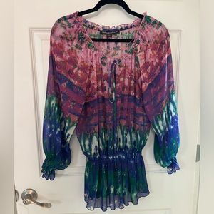 Mushkaby Sienna Rose Pink Print Top